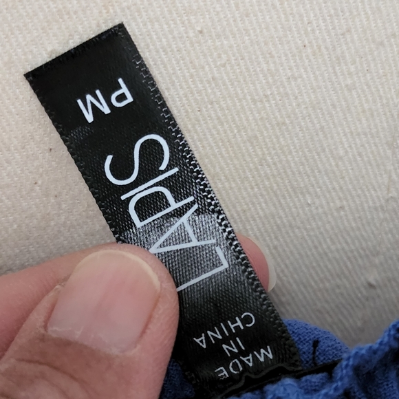 Anthropologie Lapis blue linen tiered peasant dress size mp - Picture 7 of 9